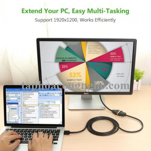 Ugreen 50350 5M màu Đen Cáp chuyển đổi HDMI sang DVI 24 + 1 thuần đồng HD133 30050350